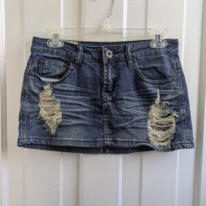 Machine jean skirt